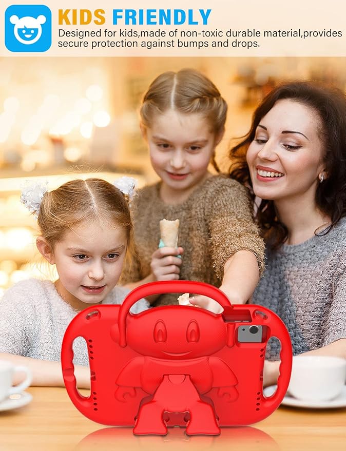 SUPLIK Kids Case for New iPad 11th Gen (A16) 11-inch 2025 & 10th Generation 10.9" 2022 & Air 11" 2025/2024 & Air 5th/4th Gen & Pro 11, Durable Shockproof Cover with Shoulder Strap Handle Stand, Red