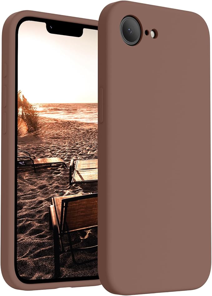 FireNova Magnetic for iPhone 17e Case/iPhone 16e Case, Compatible with MagSafe, [Silicone Camera Protection] Microfiber Lining Phone Case, 6.1", Light Brown