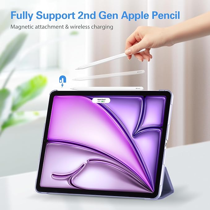 ProCase Smart Case for iPad Pro 12.9 2022/2021/2020/2018, Slim Stand Hard Back Shell Smart Cover for iPad Pro 12.9" 6th Gen/5th Gen/4th Gen/3rd Gen -Purple