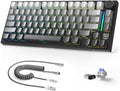Attack Shark X820Ultra Wireless 75% Mechanical Gaming Keyboard with Screen & Knob Hot Swappable 2.4GHz/BT/Wired RGB Backlit Gasket Mount Side Print PBT Keycap QMK Web Driver Shark Switch-Moonnight