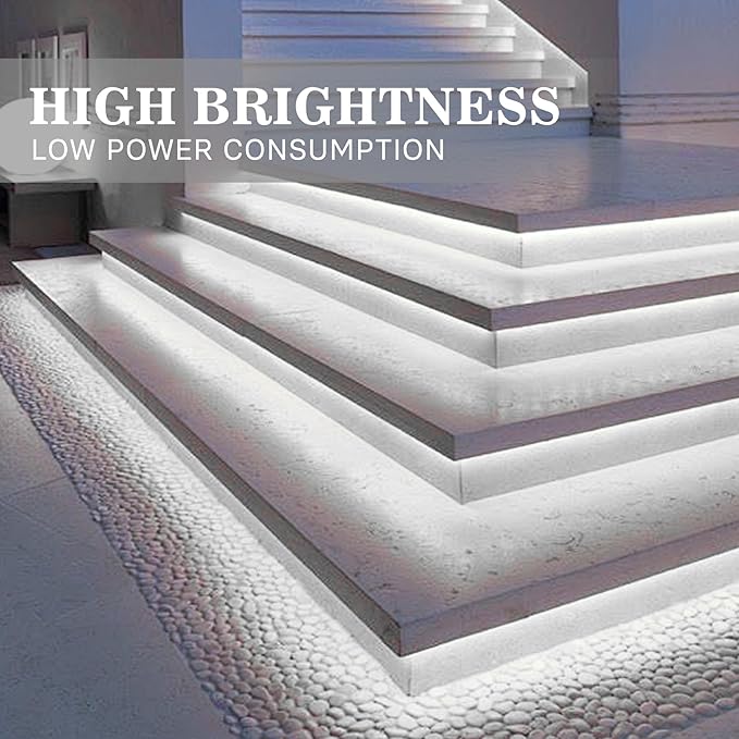 Pandery COB LED Strip Lights Cool White,24V Dimmable led Light Strip KIT with Remote and app Control,6000K 25FT/7.5m 8mmwide Ra>90 Cuttable Flexible Strip Lights for Bedroom,Wardrobe,Cabinet