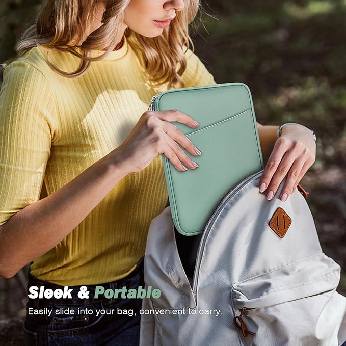 MoKo 6-7" eReader Sleeve Bag for 7" ereader Colorsoft Signature Edition, All-New 6" ereader 11th Gen 2022/10th Gen 2019/8th Gen 2016, 6.8" ereader Paperwhite 11th/10th Gen 2021/2018, Bodhi Green