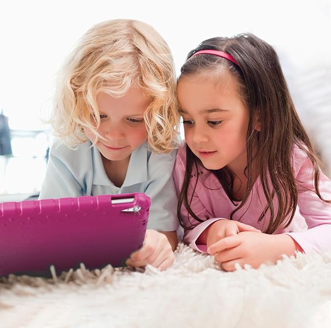 Kids Case for iPad A16 11th (2025)/iPad 10th Gen (2022) with Pencil Holder & Handle Stand, Super Protection EVA Toddler-Friendly Cover for iPad 11"(A16)/10th Generation 10.9"-Rose Red