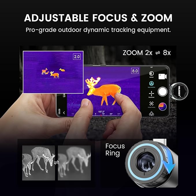 Thermal Monocular for Android, MILESEEY TNV30i Night Vision Thermal Scope, 512×384 Super Resolution 50Hz Thermal Imaging Camera, 1600-Yard Range Thermal Goggles, Building Detection, 10-15mm Lens