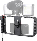 Smartphone Video Rig, Filmmaking Vlogging Cage, Phone Stabilizer Tripod Mount with Wireless Remote Shutter for All iPhone and Android Smartphones