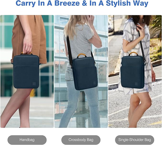 Dadanism 9-11 Inch Tablet Sleeve Bag Carrying Case with Shoulder Strap for iPad 10th Gen 10.9", iPad (A16) 11", i Pad 9/8/7th 10.2", i Pad Air/Pro 11", i-Pad Air 5/4, Galaxy Tab A9+ Plus 11", Indigo