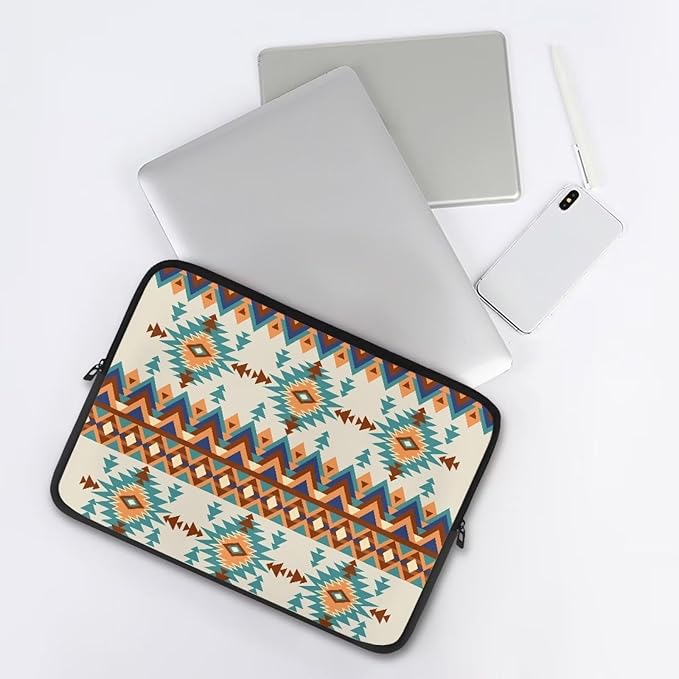 Aztec Boho Laptop Protective Sleeve for Women Men 10 inch Computer Sleeve Neoprene Laptop Bag Lightweight Lap Top Case Suitable for Travel School Office Organizers Brown