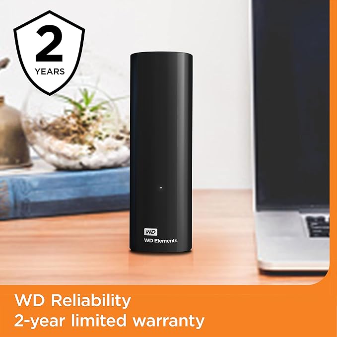 WD 8 TB Elements Desktop External Hard Drive - USB 3.0, Black