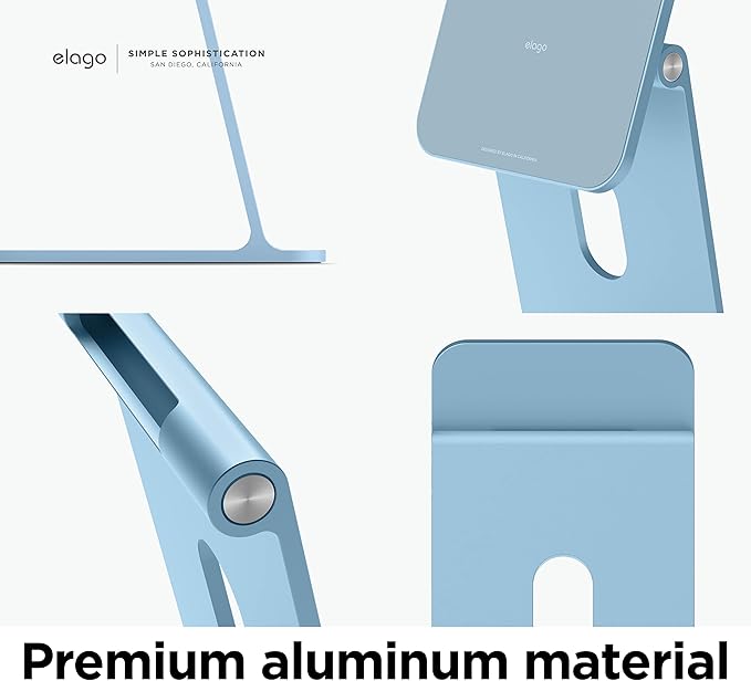 elago Premium iPad Magnetic Stand Designed for iPad Pro 12.9"(5th, 4th Gen), 11"(3rd, 2nd Gen), Air 10.9"(5th, 4th Gen), Mini 8.3"(6th Gen, A17 Pro), 10.9"(10th Gen) [Light Blue]