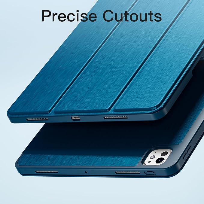 Akkerds Compatible with iPad Pro 13 Inch Case (M5/M4) 2025/2024, for iPad 13 Pro Case with Pencil Holder, Slim Trifold Stand Protective Cover with Soft TPU Back, Auto Wake/Sleep (PeacockBlue)
