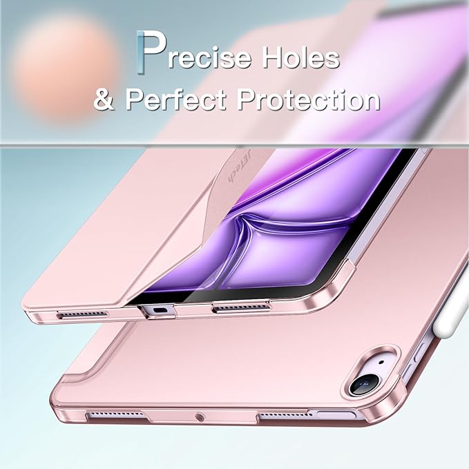 JETech Case ONLY for iPad Air 11-Inch M4/M3/M2 (2026/2025/2024), iPad Air 5/4 (2022/2020 5th/4th Generation 10.9-Inch), Slim Stand Hard Back Shell Cover with Auto Wake/Sleep (Pink)