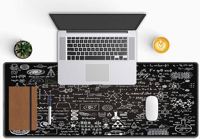 Science Formulas Gaming Mouse Pad, Extended Large Mouse Mat Desk Pad, Big Computer Keyboard Desk Pad, Stitched Edges Mousepad, 3mm Thick Long Non-Slip Rubber Base Mice Pad, 31.5 X 11.8 Inch