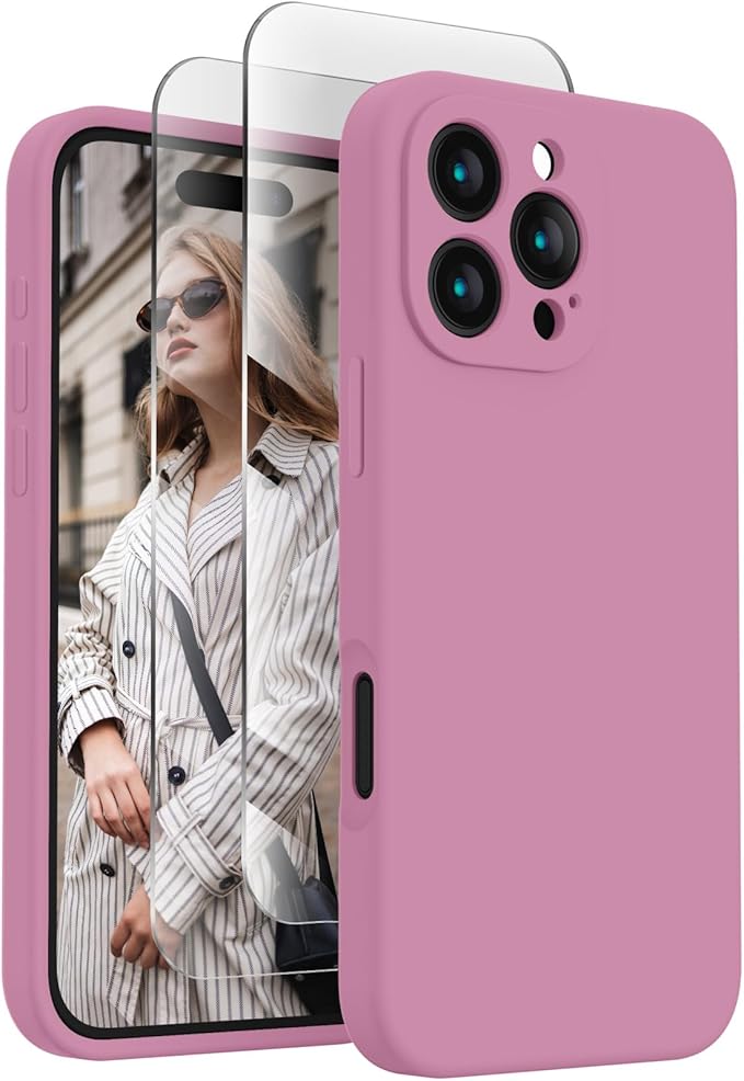 FireNova Designed for iPhone 16 Pro Case, Silicone Upgraded [Camera Protection] Phone Case, Soft Anti-Scratch Microfiber Lining Inside, 2024, Lilac Purple