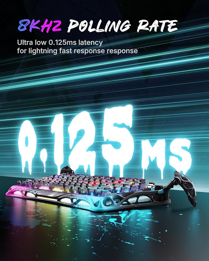GravaStar Mercury V75 Gaming Keyboard – Hall‑Effect Magnetic‑Switch Keyboard, 8000 Hz Polling, 0.005RT, Wired USB-C, Adjustable Actuation, Semi‑Aluminum Chassis (Neon Graffiti, V75 Pro)