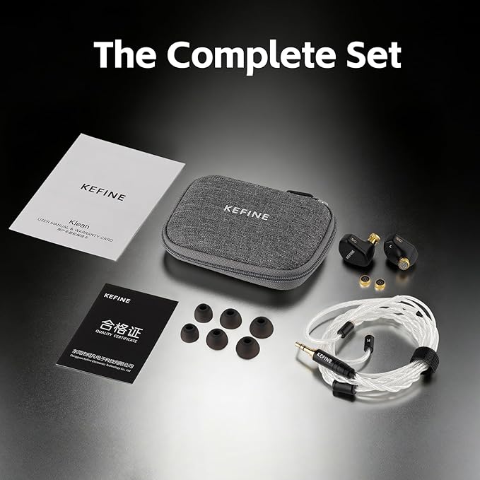 Klean in Ear Monitor, Wired Gaming Earbud, 10mm DLC Diaphragm Dynamic Driver, Wired Earbuds with Interchangeable Tuning Nozzles, HiFi IEM for Audiophile, Musician & Gaming (Black, 3.5mm)