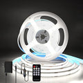 ZSLAIFU COB LED Strip Light 24V, 16.4ft White LED Light Strip with Remote, High Density Flexible White Tape Lights, CRI90+ LED Lighting for Backlighting for TV, Bedroom, Cabinet, Indoor Decor