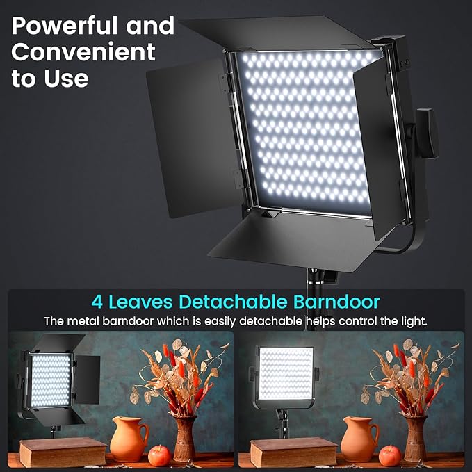 RGB Photography Lighting Kit, 50W Bi-Color Professional LED Studio Lights, 2300k~8500k Dimmable Photo Lights for Photography Filming Camera Video Recording Stage Shooting Streaming YouTube TikTok