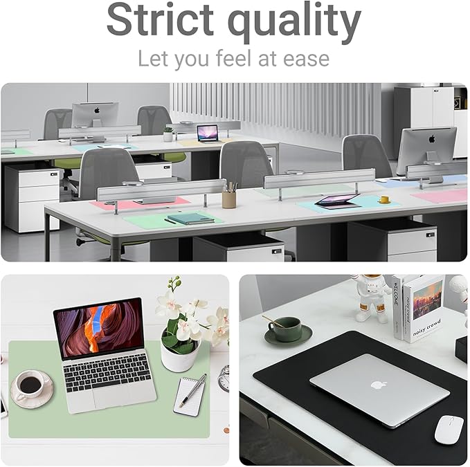 Boutilon Leather Desk Pad Protector,Non-Slip Mouse Pad,Laptop Desk Pad,Office Mouse Mat,Waterproof Leather Desk Blotter,Desk Writing Pad for Office and Home (S-Brown,24"x 14")
