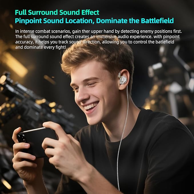 KZ Taurus in Ear Monitor Headphones, Horizontal 2DD Gaming Earbuds Wired IEM in Ear Headphones, Noise Cancelling Ear Buds Sound Localization in-Ears for Singers Musicians Audiophiles