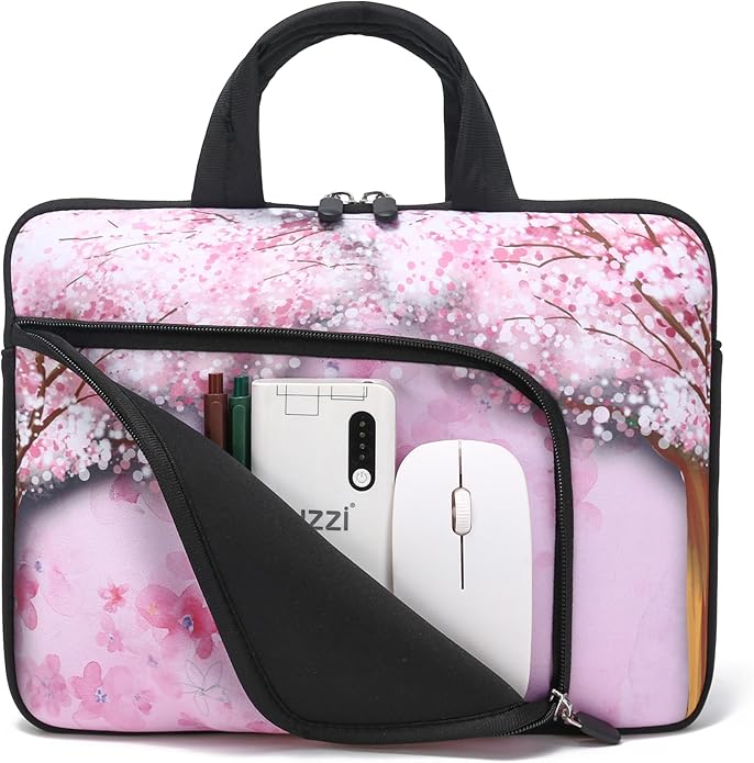 11.6 12 12.5 inch Two Pockets Laptop Sleeve Chromebook Case Ultrabook Case Notebook Tablet Case Neoprene Handle for Men Women