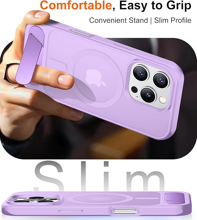 Magnetic Compatible with iPhone 16 Pro Case, [Built-in Invisible Kickstand][Compatible with MagSafe][Military Grade Shockproof] Slim Translucent Matte Phone Case for iPhone 16 Pro 6.3"