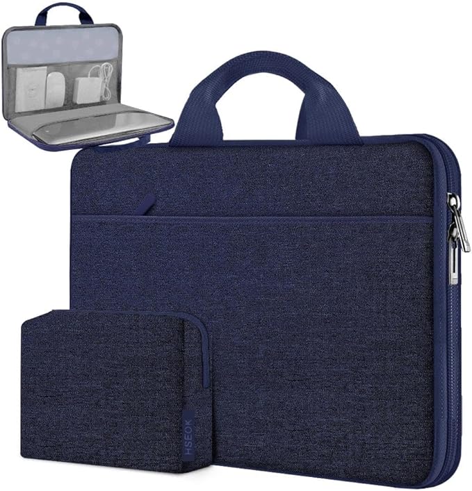 Hseok 13 14 inch Laptop Case Sleeve with Small Case,TSA Computer Handbag Compatible with MacBook Neo/Pro 14 M5/M4/M3/M2/M1,All Models 13.3" MacBook Air/Pro,XPS 13/14,Most 13-14 Notebooks,Blue