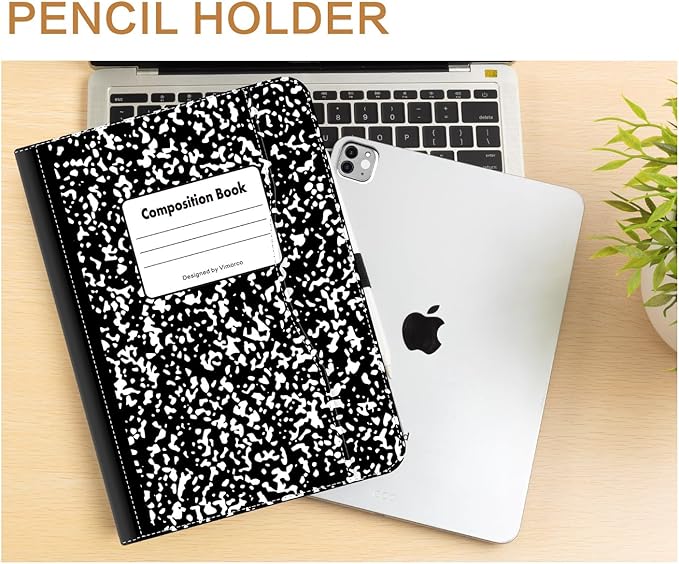 Vimorco for iPad Air M4/M3/M2 11 Inch Case 2026, for iPad Air 5th/4th Gen Cases, for iPad Pro 11 Inch Case 4th/3rd/2nd/1st Generation 360 Degree Rotating Pencil Holder 5 Viewing Angles, Black Notebook