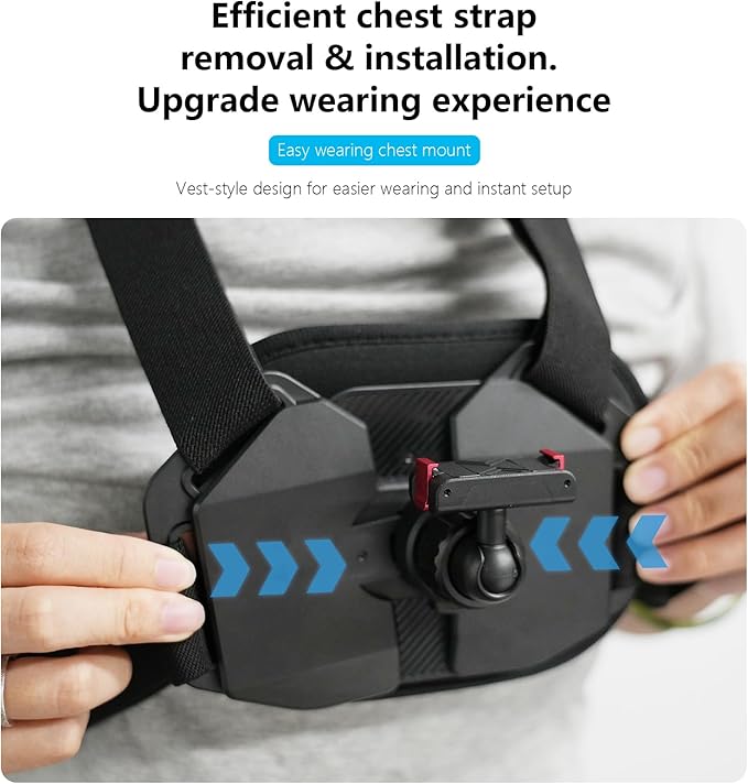 Osmo Action Chest Mount, Cross Body Strap Harness Chesty with Magnetic Quick Release for DJI Osmo 360 Action 5 Pro 4 3 Bike Motorcycle Cycling Hiking Aaccessories