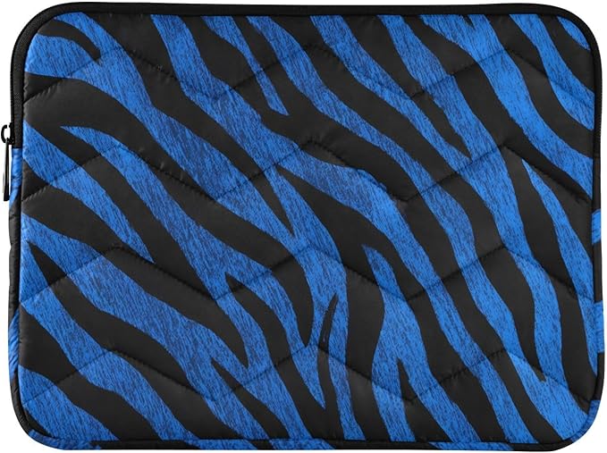 Laptop Case Sleeve, Blue Tiger Print Black Animal Shockproof Protective Computer Carrying Cover, Briefcase Handbags 15-16 inch Laptop Sleeve Bag