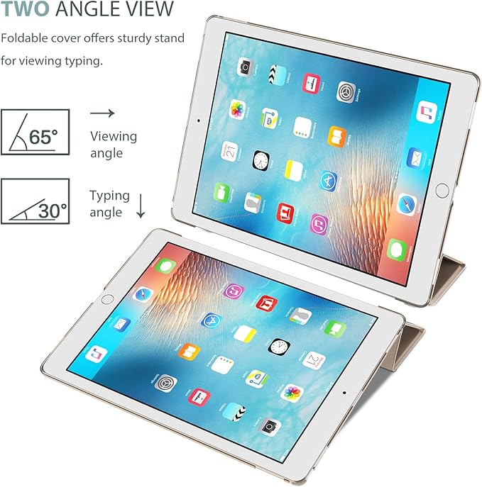 ProCase Smart Case for iPad Pro 12.9 Inch 1st and 2nd Generation (2015 and 2017 Model), Stand Cover Support Auto Sleep/Wake -Starlight
