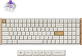 Keychron K4 HE QMK Wireless Gaming Custom Mechanical Keyboard, 2.4 GHz/Bluetooth/Wired 96% Layout Hot-Swappable Programmable RGB Backlit Gateron Magnetic Switches for Mac Windows, Wood Frame-White