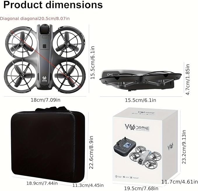 Hobby Mini Drone With Display Screen, Dual Cameras, 360° Propeller Guard, Optical Flow Positioning, Brushless Motor, One Key Takeoff/Landing, Headless Mode, Hovering, LED Light, 2 Batteries, Handbag, Beginner-Friendly FPV Remote Control Quadcopter, Sma...