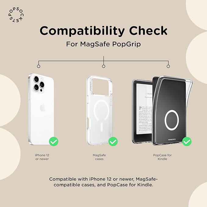 PopSockets Phone Grip for MagSafe, Magnetic Holder, Phone Stand, Enamel - Pasta