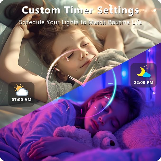 DAYBETTER LED Strip Lights 110ft, Smart Lighting Strips with App Remote Control, RGB Music Sync Color Changing Lights for Bedroom Kitchen Party Home Decor Luces led para cuarto (1 Roll)