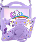 Uppuppy for iPad 5th/6th Gen, Air1/ Air2, Pro 9.7 Inch Case - Cute Girls Kawaii Cover Girly Cartoon Teen with Stand&Strap Purple Soft Silicone Cases for iPad 6/5 Generation, Air 1st/2nd, Pro 9.7 Cases