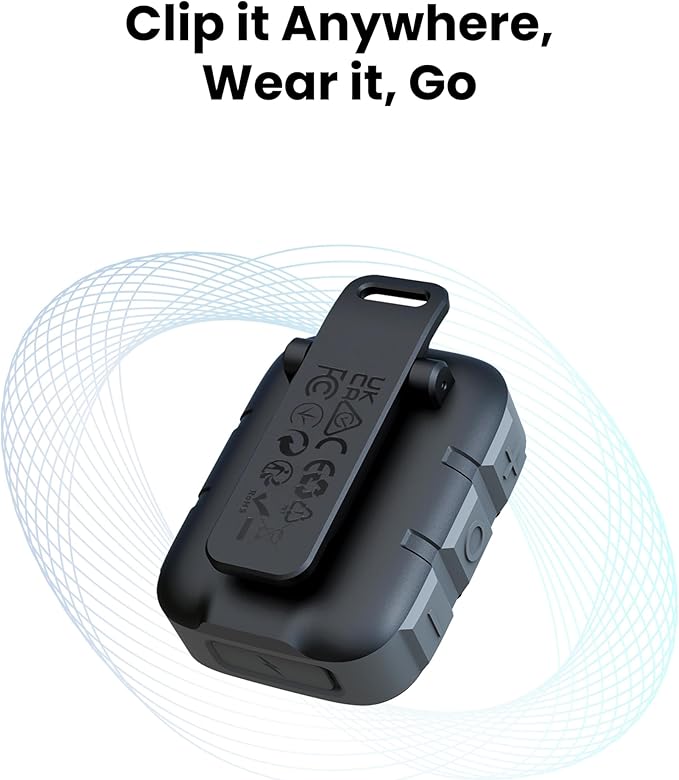INSMY Wearable Bluetooth Speakers,IP67 Waterproof,Clip-On Portable Small Personal Speaker/Clean Sound/Stereo Pair/Wireless/ENC Built-in Mic/Lightweight for Golf Work Pool Gift (Non-Magnetic) (Black)