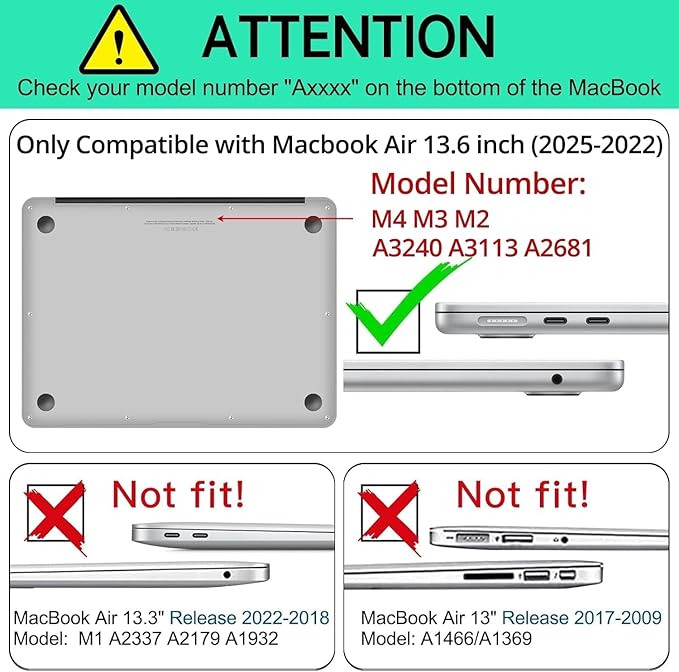 AKIT Compatible with MacBook Air 13 inch Case M5 2026 2025-2022 M4 M3 M2 A3449 A3240 A3113 A2681, Unique Hard Shell Laptop Case+Screen Protector+Keyboard Cover for MacBook Air 13.6 inch, Colorful Wave