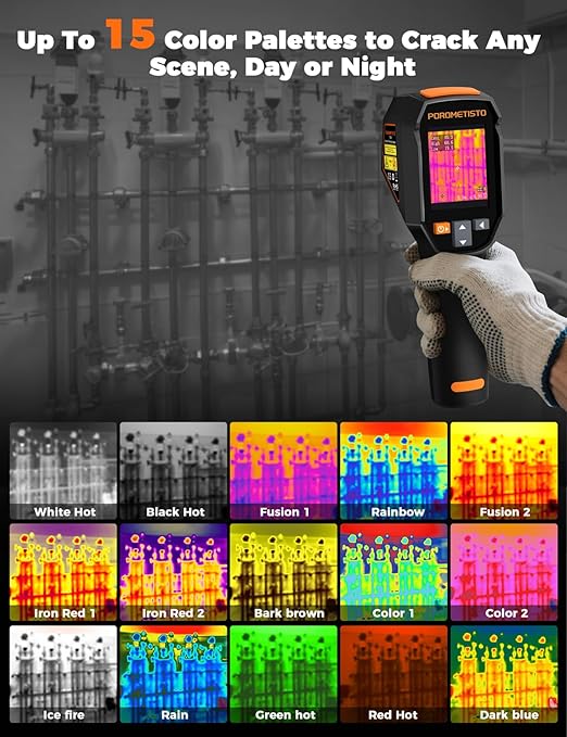 Ti01 Thermal Camera,240x240 IR Resolution Thermal Imaging Camera,-4°F-1022°F,15 Available Colors Thermal Imager,Display Resolution 320x240 Infrared Camera,Infrared Camera,25Hz,IP54