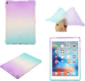 Translucent Frosted TPU Back Case for Apple iPad Air 3 (3rd Gen) 10.5" 2019 and iPad Pro 10.5" (2017) Gradient Color Impact Resistant Corner Protection Shockproof Cover, Purple & Green