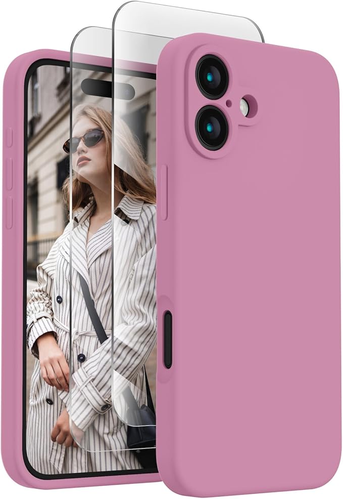 FireNova Designed for iPhone 16 Plus Case, Silicone Upgraded [Camera Protection] Case, Soft Anti-Scratch Microfiber Lining Inside, 6.7 inch, Lilac Purple