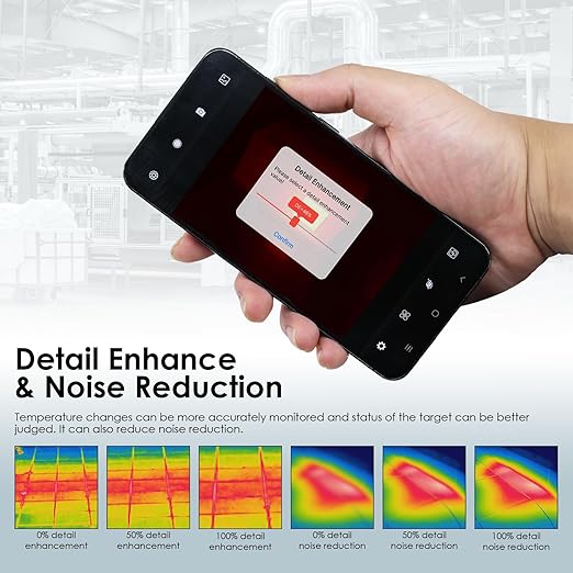 Thermal Camera for Type C Android, 256 x 192 IR High Resolution Thermal Imaging Camera with 8 Color Palettes, Temp Alarm for Electrical, Mechanical