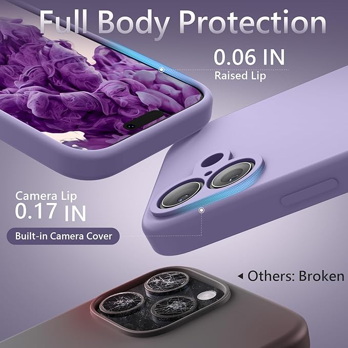 FireNova Magnetic for iPhone 17 Case, Compatible with MagSafe, [Integrated Silicone Camera Control Button] [Camera Protection] Anti-Scratch Microfiber Lining Phone Case, 6.3", Clove Purple