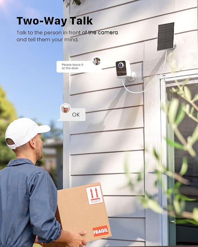 PEEIPM Security Cameras Wireless Outdoor: Solar Power Cameras for Home Security WiFi Battery Seguridad Camara System Kit Surveillance Monitor with Motion Sensor Flood Light Alarm & Color Night Vision