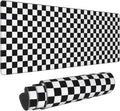 Black and Wite Checkerboard Mouse Pad Extended Large Gaming Mouse Pad XL Stitched Edges for Gamer Home Office 31.5 X 11.8 Inch