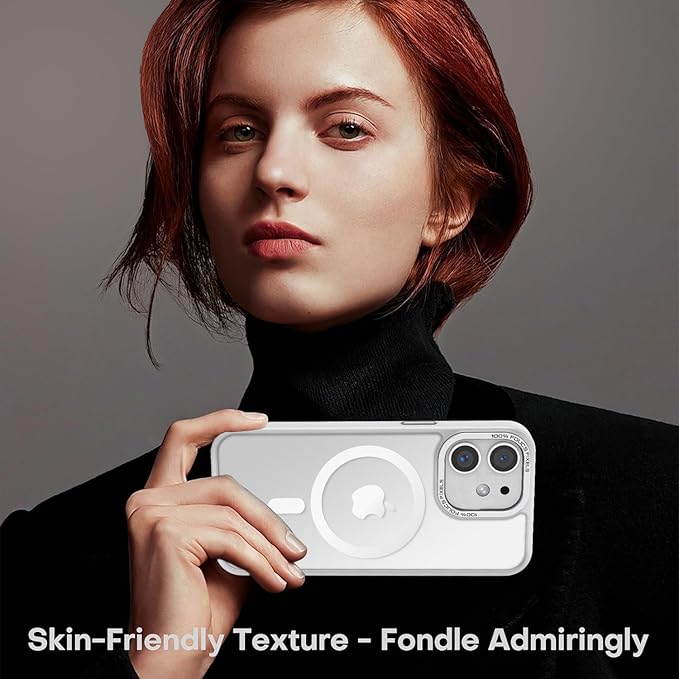 Newfuture Designed for iPhone 11 Case with Strong Magnetic [13 FT Military Drop Protection] [Compatible with Magsafe] Slim Translucent Matte Shockproof with Anti-Fingerprint Phone Case, Frosted White