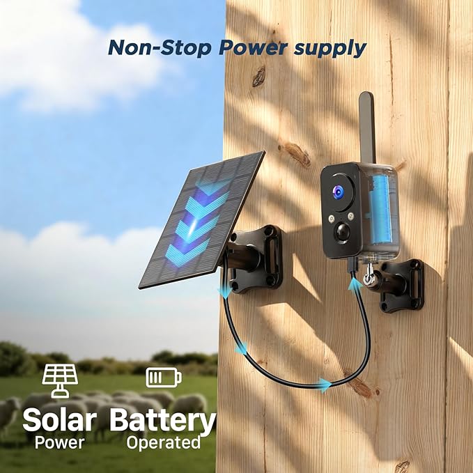 4G SIM Cellular Security Cameras Wireless Outdoor/Indoor: No WiFi Battery Operated Camera for Home Security with 2-Way Audio PIR Motion Sensor - Color Night Vision House CCTV Cam