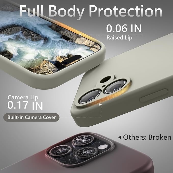 FireNova Magnetic for iPhone 17 Case, Compatible with MagSafe, [Integrated Silicone Camera Control Button] [Camera Protection] Anti-Scratch Microfiber Lining Phone Case, 6.3", Stone