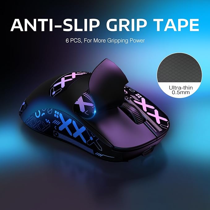MANBASNAKE Attack Shark X3 Wireless Gaming Mouse, 49g Lightweight Triple Mode Ergonomic Computer Mouse, PAW3395 26K DPI Sensor, 200h Battery Life, Griptape Programmable Buttons for PC/Laptop/Mac/Win