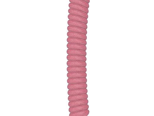 GLORIOUS Coiled Keyboard Cable – Coiled USB C Cable Artisan Braided Cables for Mechanical Gaming Keyboard Coiled Cable - Custom Keyboard Cable (Pixel Pink)