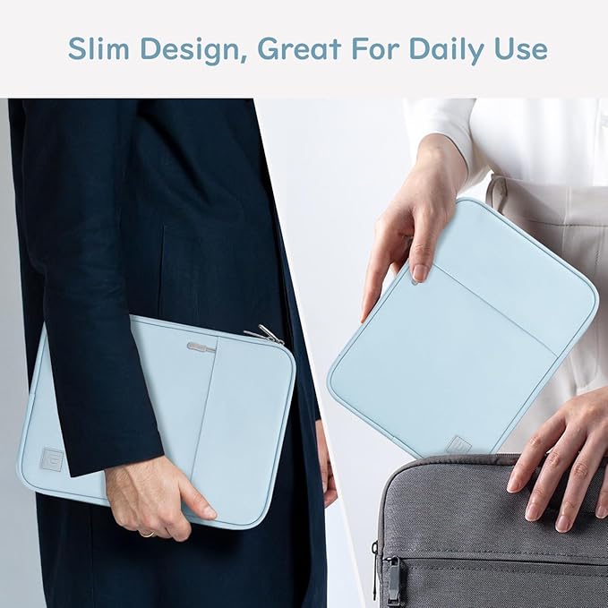 Dadanism 9-11 Inch Tablet Sleeve Padded Carrying Case for iPad (A16) 11th Gen 11", iPad 10th Gen 10.9", iPad Air M4/Pro M5 11", iPad Air 5/4, iPad 9/8/7th Gen, Galaxy Tab A11+ Plus 11", Milk Blue